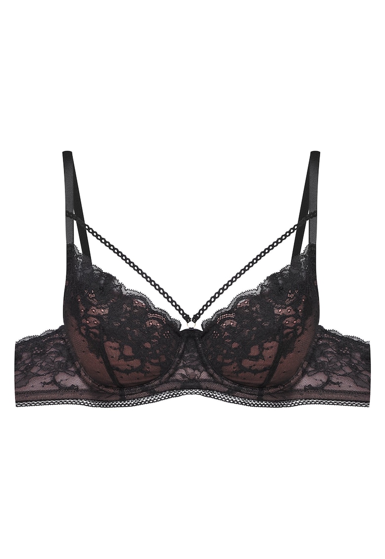 Sutien Intonation - Dantela/Mesh - Push-up - Negru