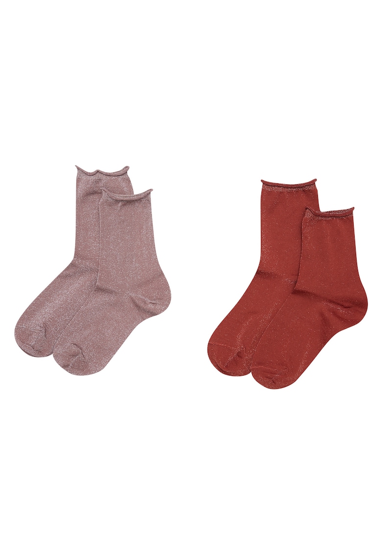 Sosete dama set 2 perechi - roz inchis - lungi - bumbac