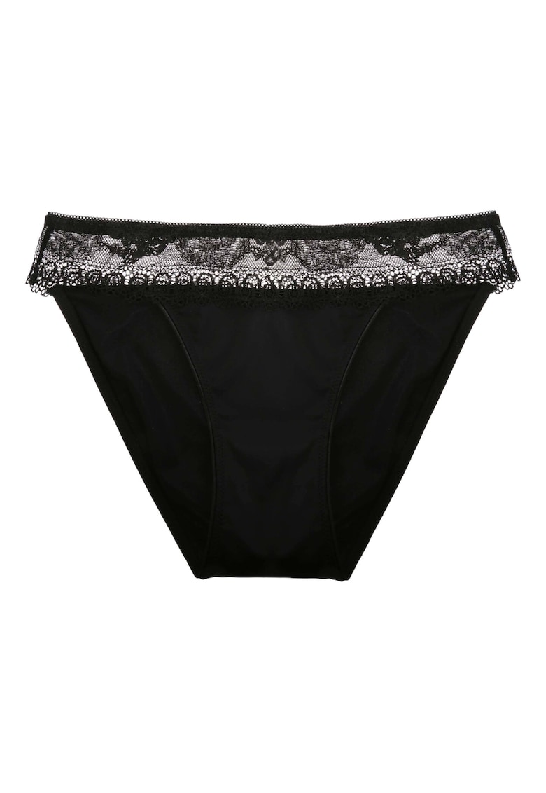 Chiloti dama Julietta - poliamida - design floral - negru
