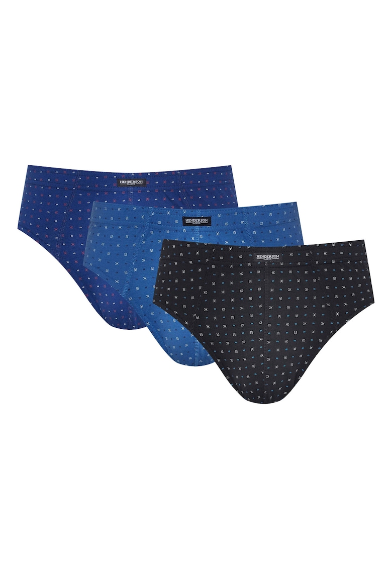 Set 3 perechi de chiloti  Bumbac - Albastru/Negru