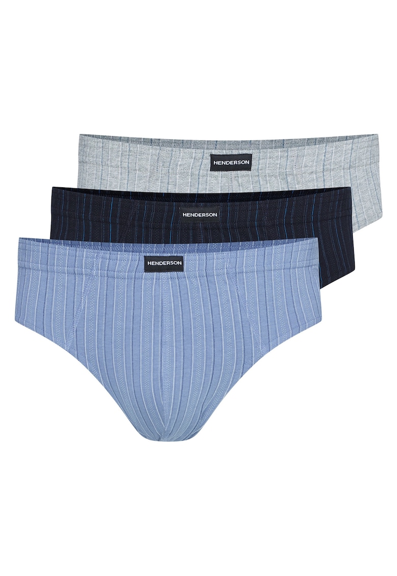 Set 3 perechi chiloti barbati - Bumbac - Imprimeu dungi - Multicolor