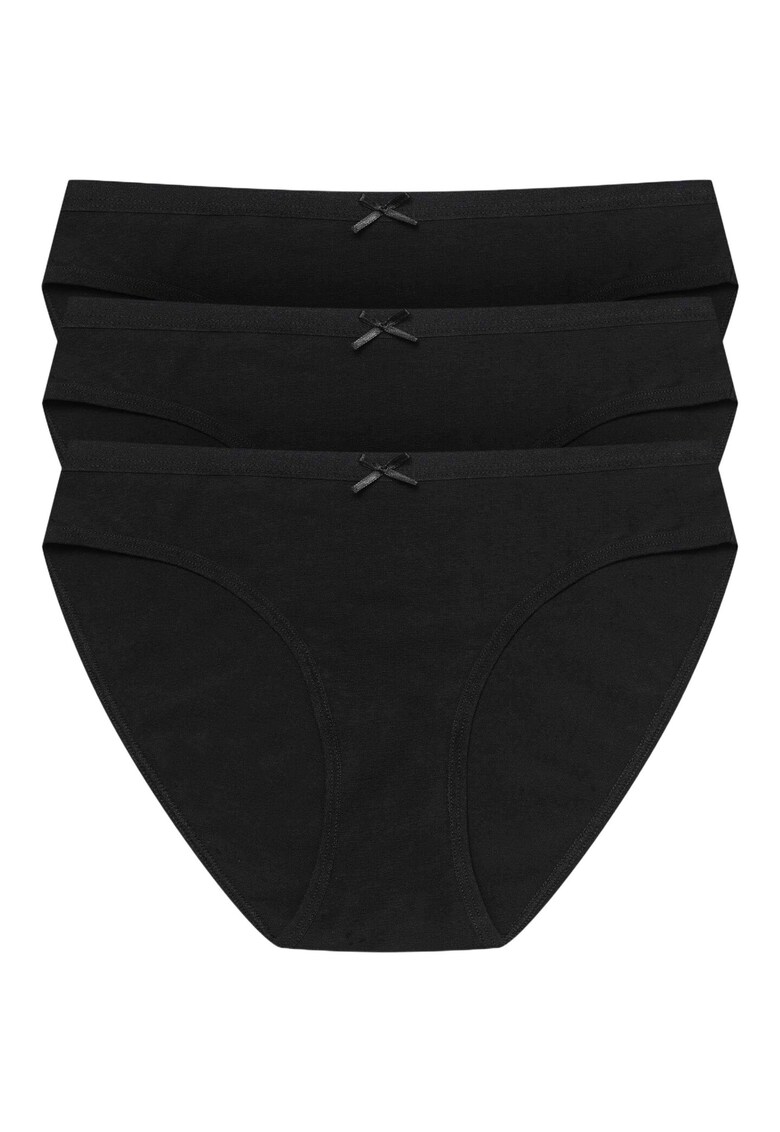 Set 3 perechi de chiloti Bumbac - Negru
