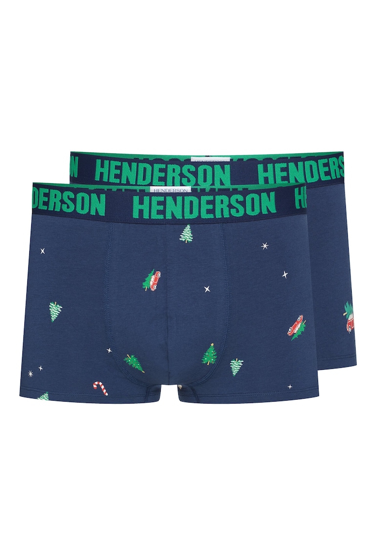 Set 2 perechi boxeri barbati - Bumbac/Elastan - Albastru/Verde