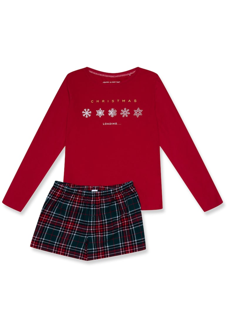 Pijamale de dama bumbac rosu