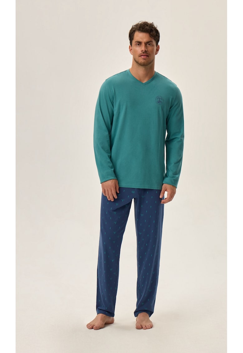 Pijamale barbati Joger - Bumbac - Verde