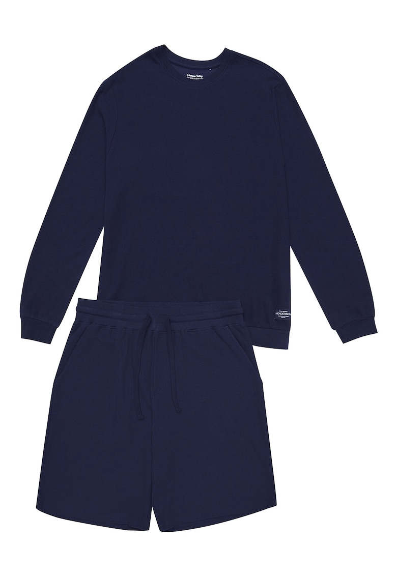 Pijamale barbati - Bumbac - Bleumarin - cu pantaloni scurti