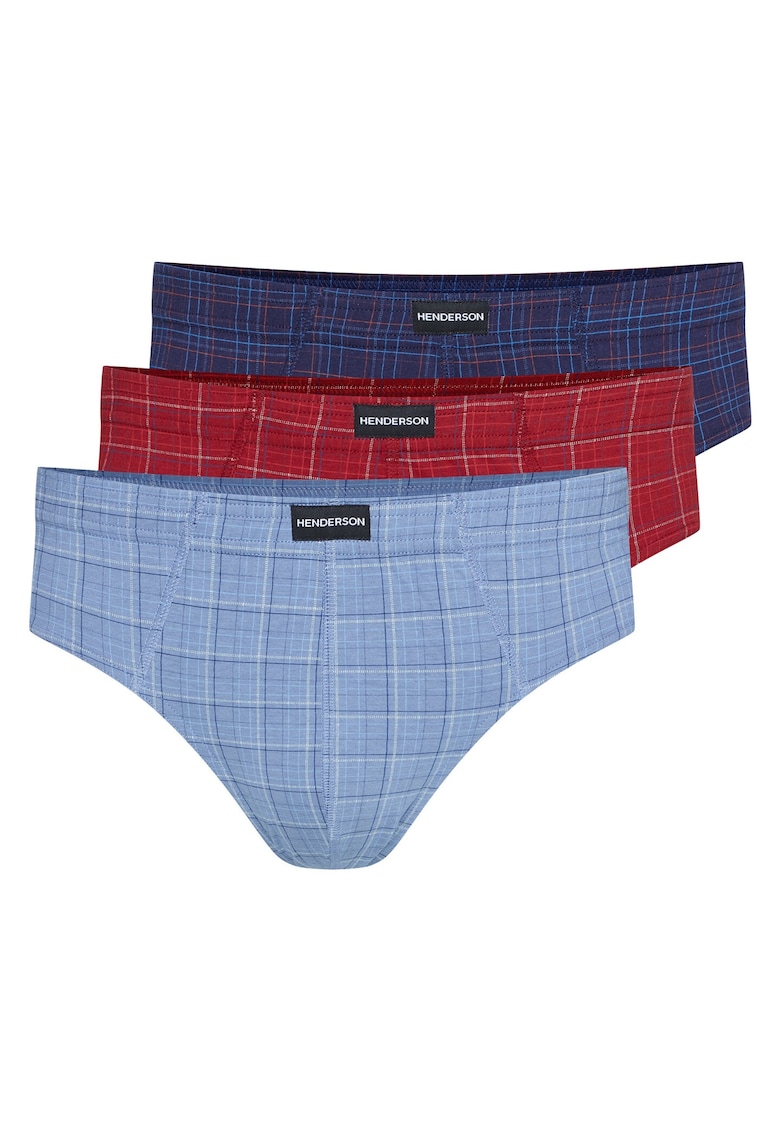 Set 3 perechi chiloti barbati - Bumbac - Rosu/Albastru Set 3 perechi chiloti barbati - Bumbac - Rosu/Albastru