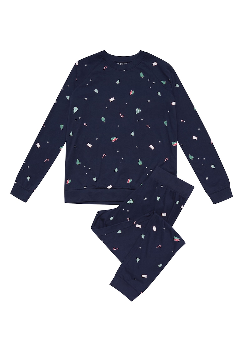 Pijamale de dama  bumbac albastru Pijamale de dama  bumbac albastru