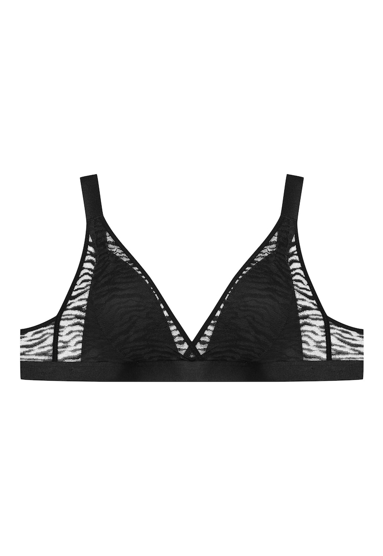 Sutien triunghiular dantela/poliamida - cu bretele groase - negru Sutien triunghiular dantela/poliamida - cu bretele groase - negru