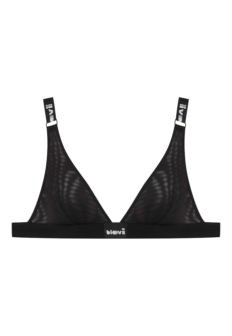 Sutien triunghi -  Elastan - Negru