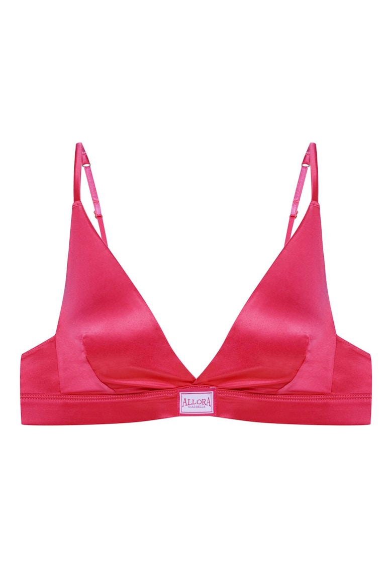 Sutien dama -  triunghiular - fara sarma - poliamida - roz -