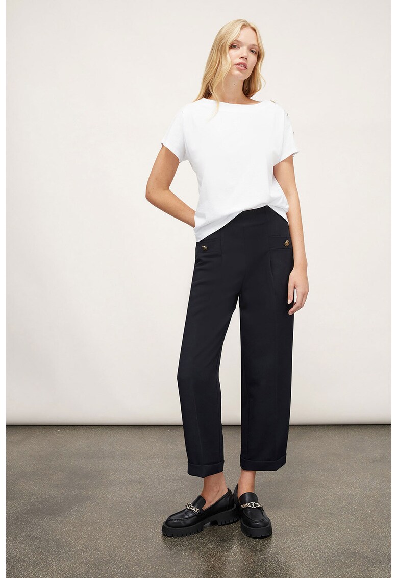 Pantaloni crop eleganti cu croiala dreapta