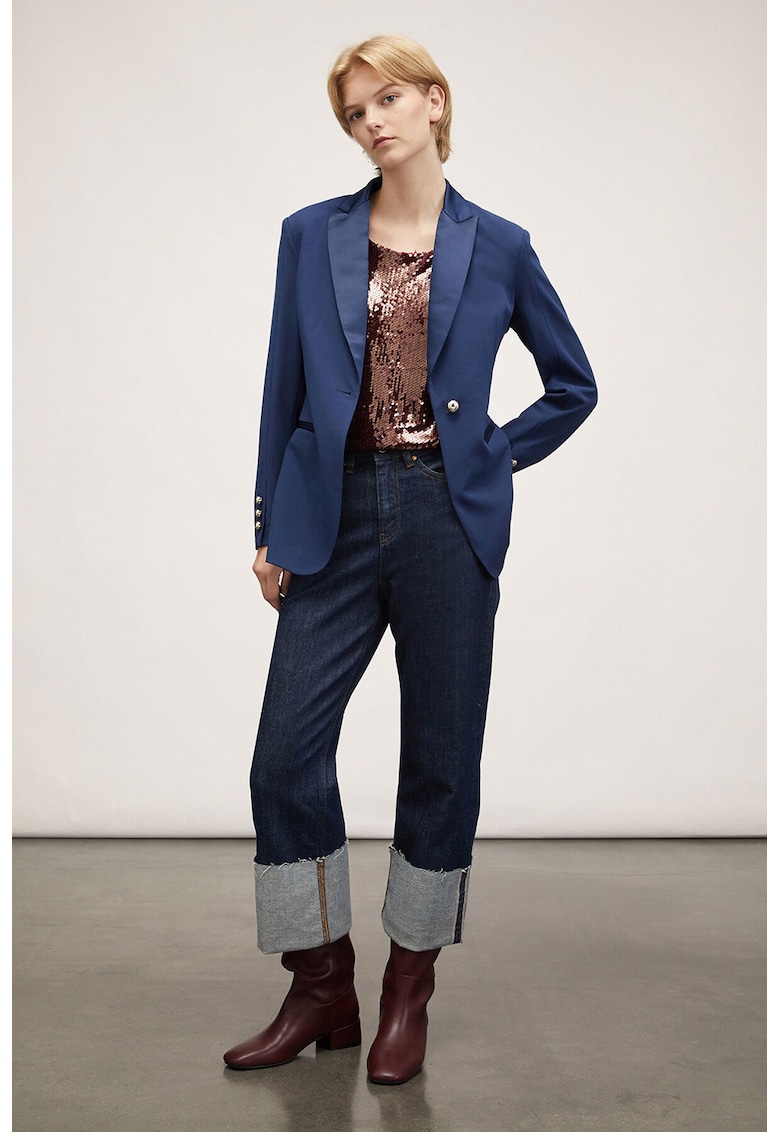 Sacou uni cu model cambrat