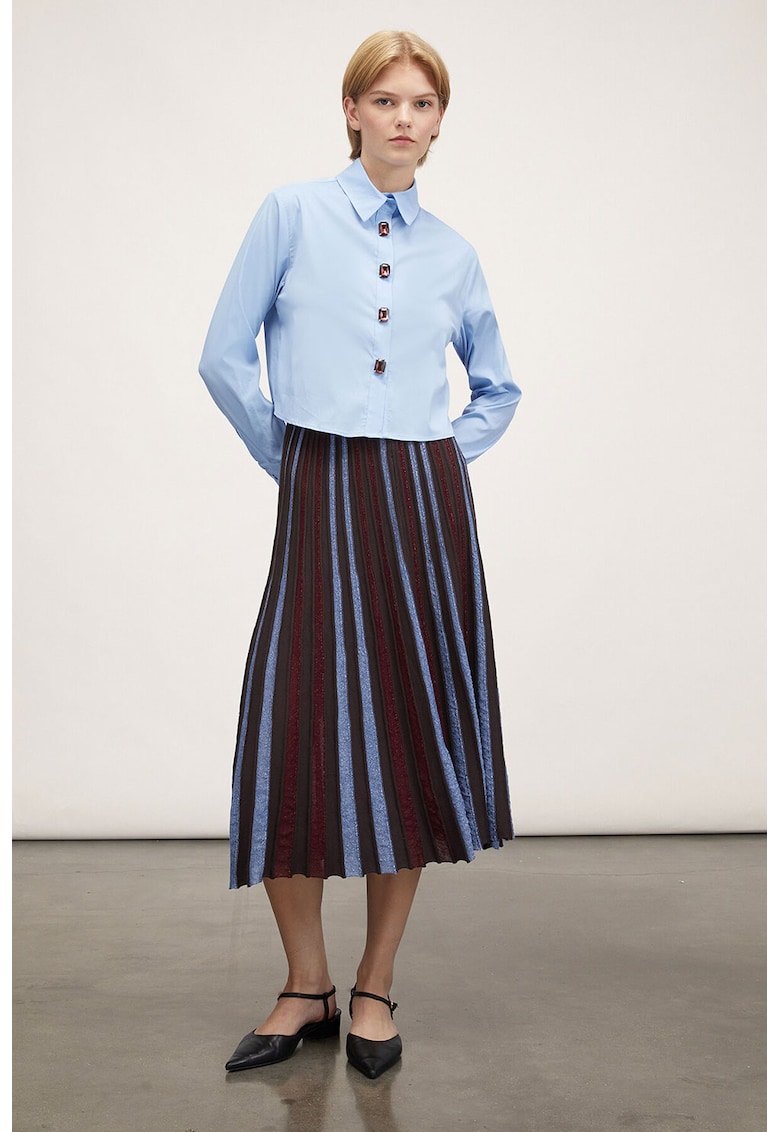 Camasa crop cu nasturi cu strasuri