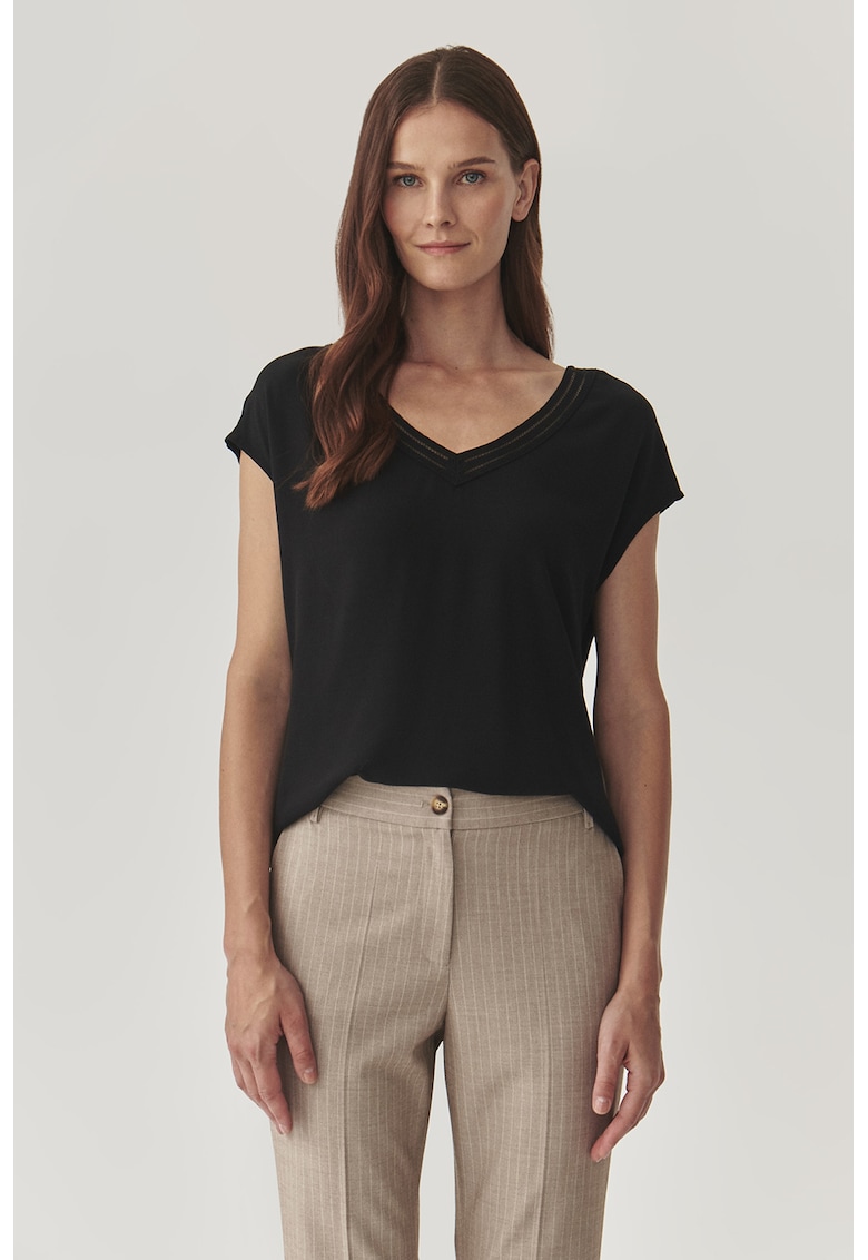 Bluza cu decolteu in V si maneci scurte Moro