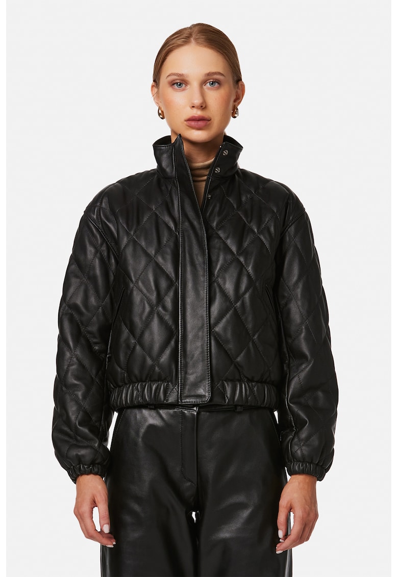 Jacheta bomber matlasata de piele