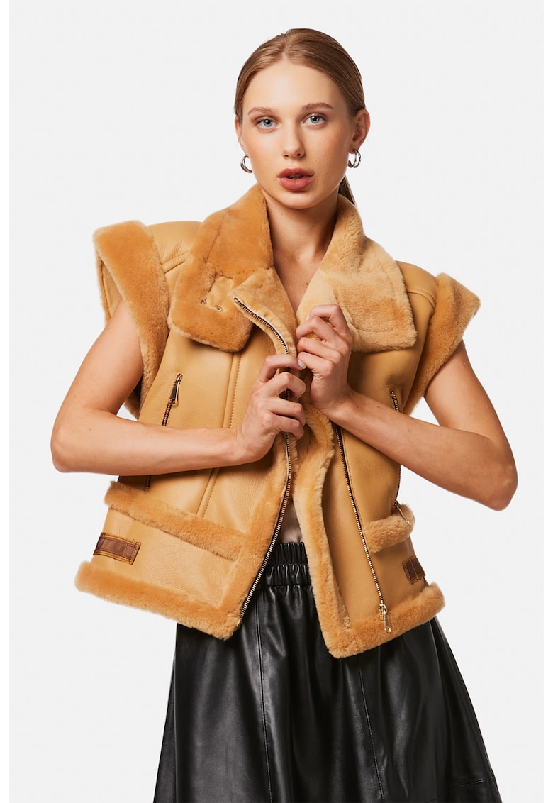 Jacheta 2-In-1 din piele shearling