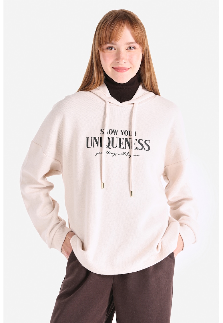 Hanorac cu imprimeu text