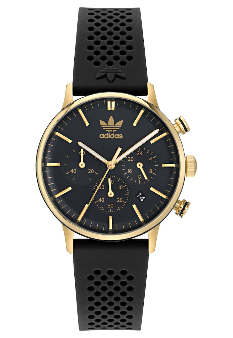 Ceas barbatesc CODE ONE CHRONO - inox - negru - auriu - curea silicon Ceas barbatesc CODE ONE CHRONO - inox - negru - auriu - curea silicon
