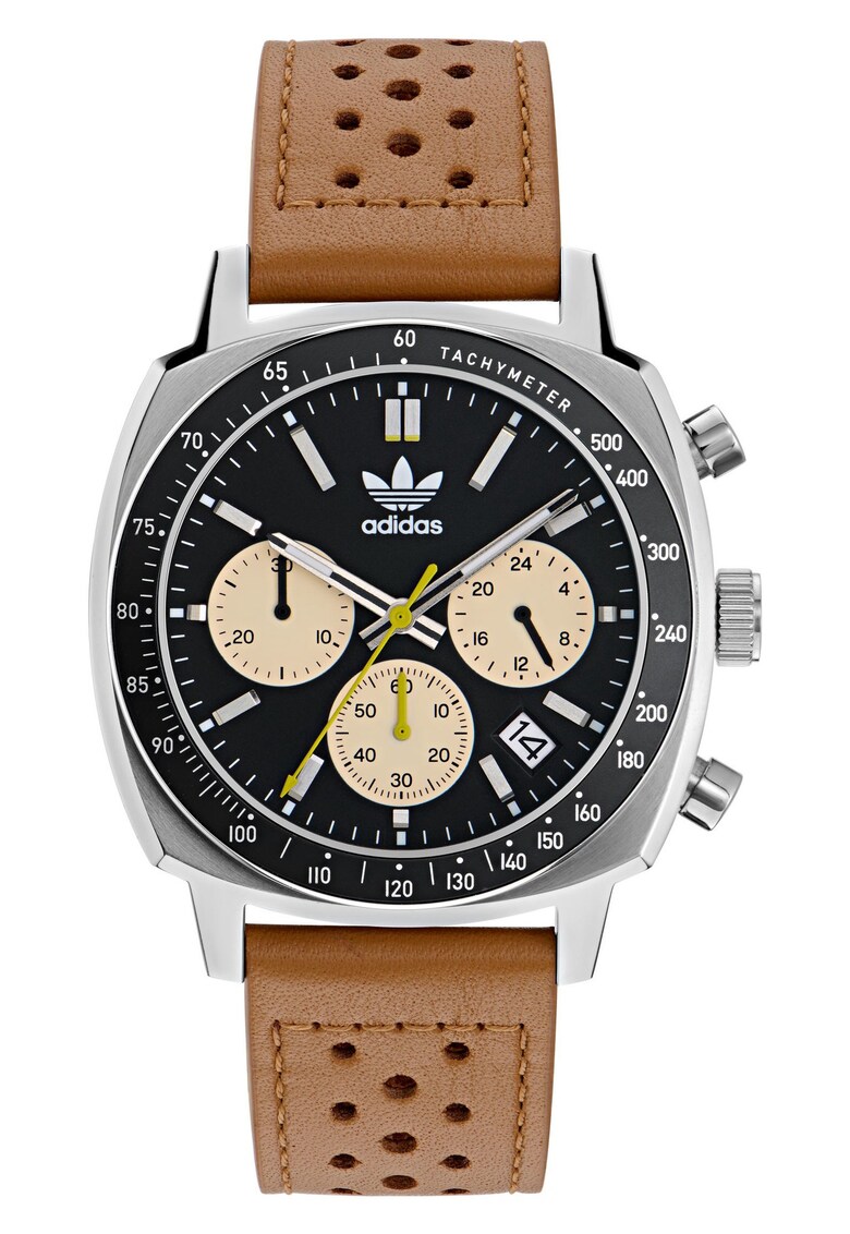 Ceas barbatesc MASTER ORIGINALS ONE CHRONO - argintiu - curea din piele naturala - 44x12mm - rezistenta la apa 10 ATM