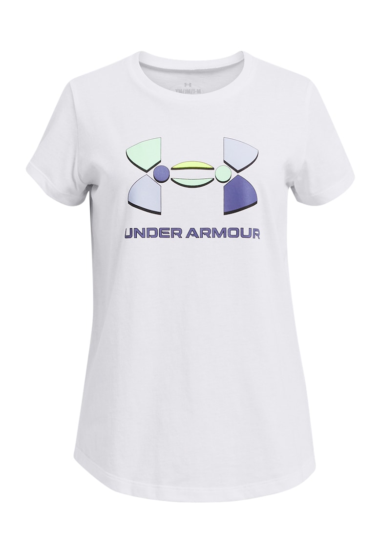 Tricou cu imprimeu logo - pentru fitness - Alb/Ametist