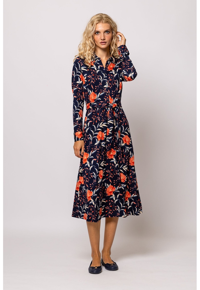 Rochie cu imprimeu si cordon in talie