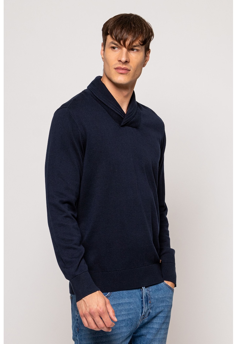 Pulover uni tricotat fin