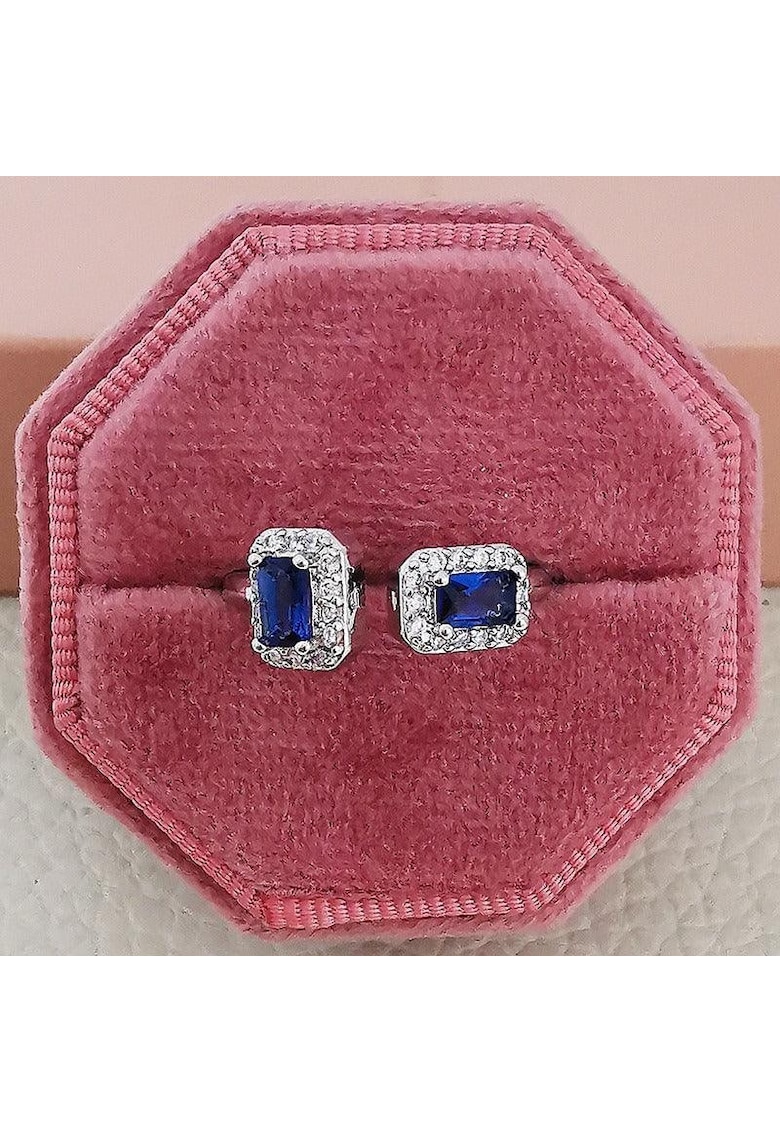 Inel argintiu - reglabil - cu pietre albastre - Lilou C4 -