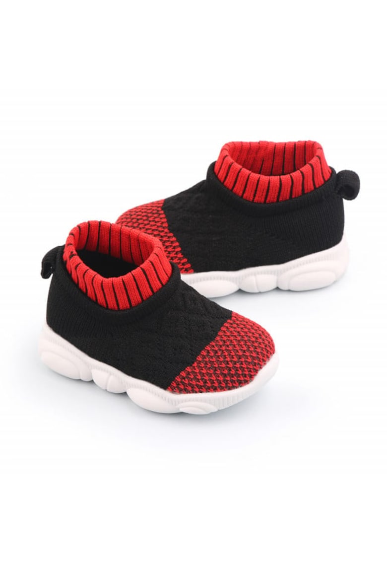 Pantofi Sport Cu Talpa Antiderapanta - Textil - Baieti - Fete - Rosu - Negru
