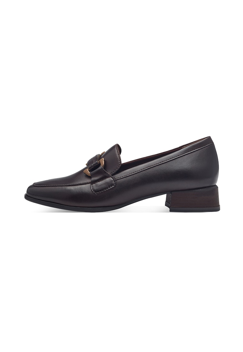 Pantofi loafer de piele cu aplicatie metalica