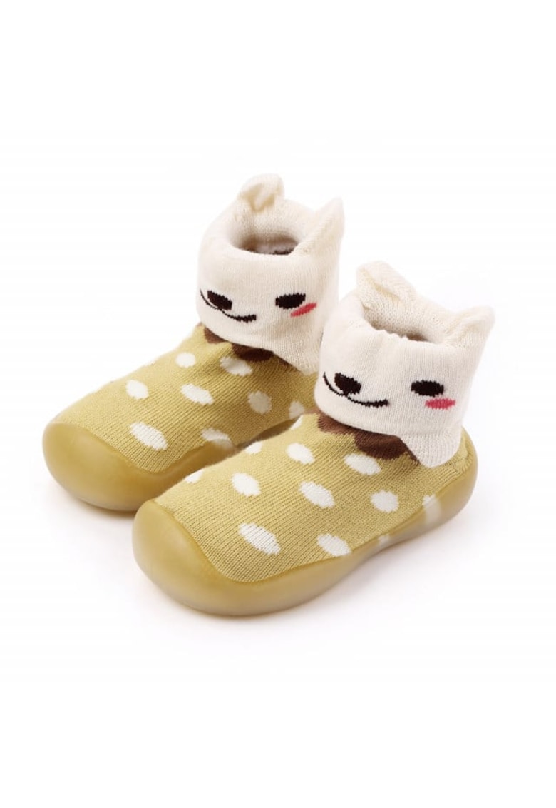 Botosi Cu Talpa De Silicon Antiderapanta - Model Kitty - Textil - Fete - Multicolor