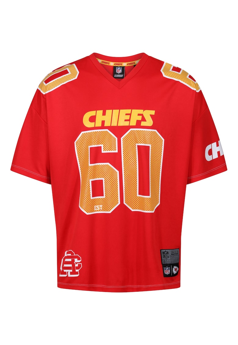 Tricou unisex cu decolteu in V si imprimeu Chiefs