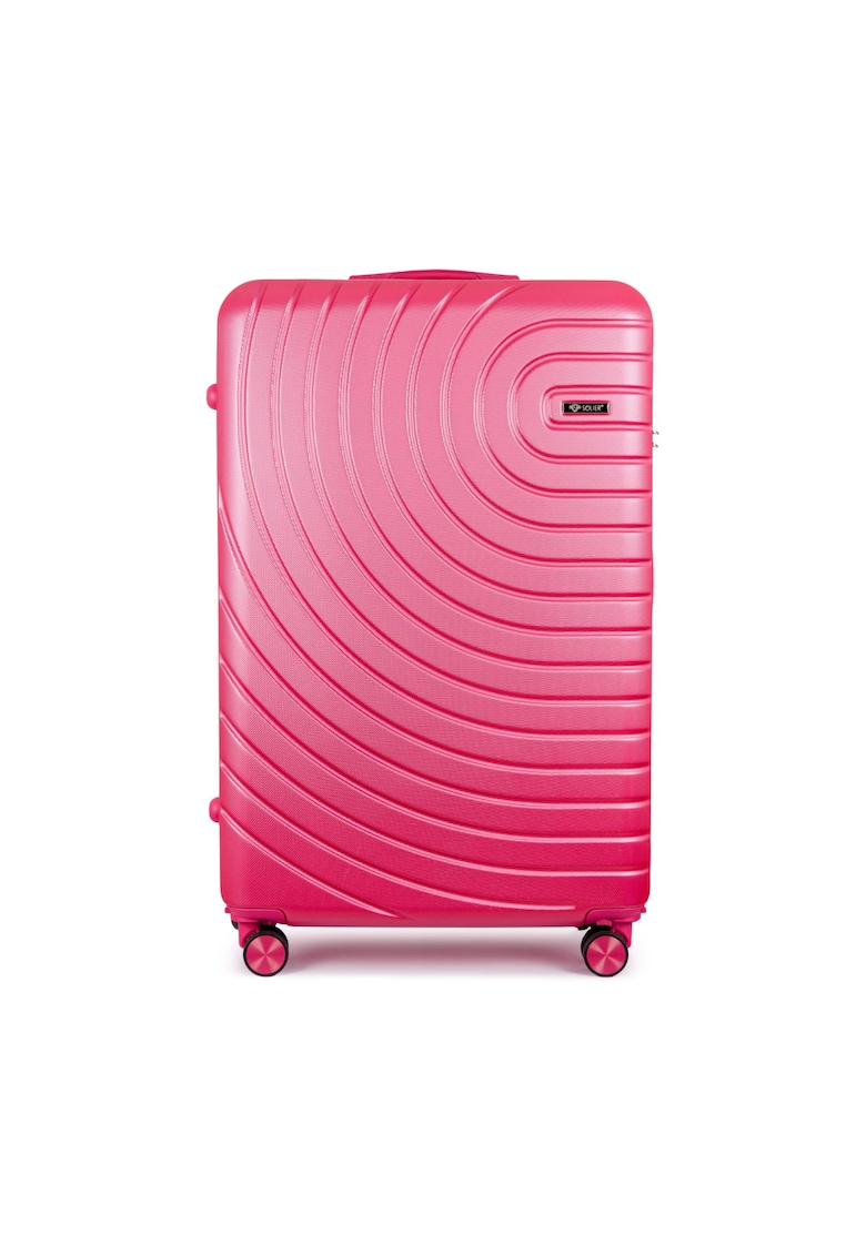 Troler - Valiza pe roti mediu - 4 roti duble cu rotatie 360° - Roz - M - 56L - ® AVENTOR 1064 CORAL 24'