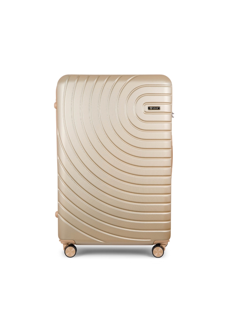 Troler - Valiza pe roti mediu - 4 roti duble cu rotatie 360° - Auriu - M - 56L - ® AVENTOR 1064 GOLD 24'