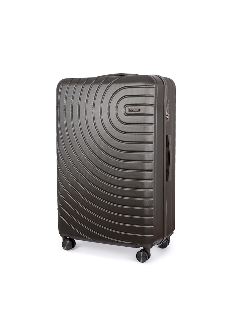 Troler - Valiza pe roti mediu - 4 roti duble cu rotatie 360° - Gri inchis - M - 56L - ® AVENTOR 1064 DARK GREY 24'