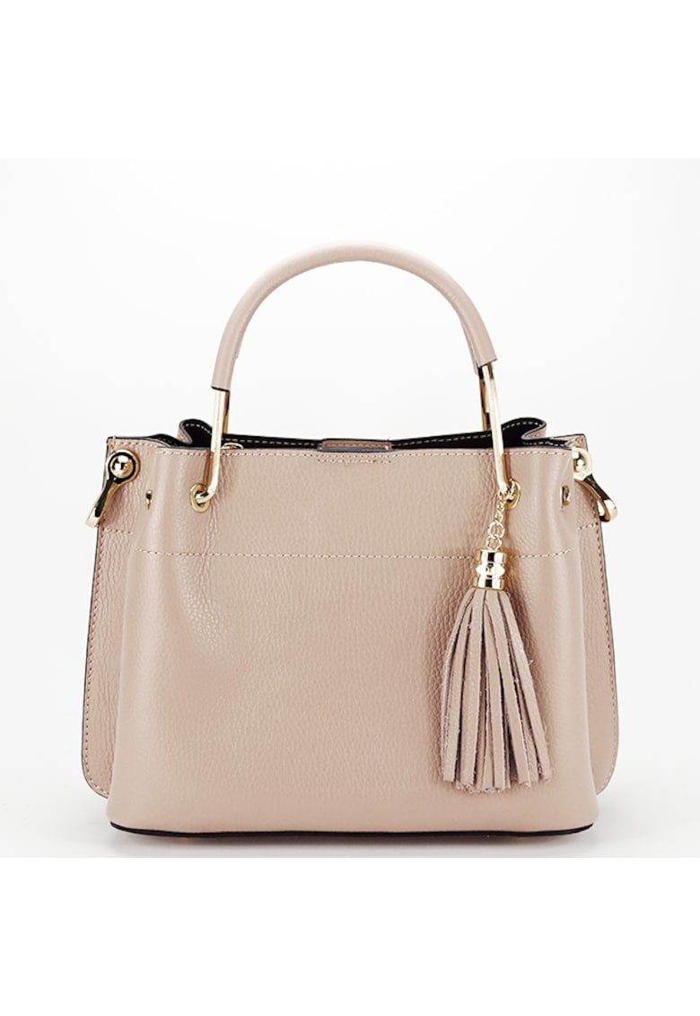 Geanta medie din piele naturala - 8939 122 - Roz - 20x26x13