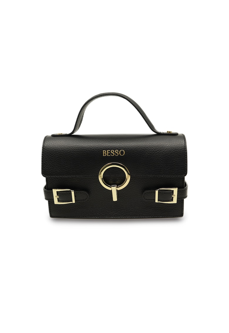 Geanta de mana din piele naturala Splendore Chic - Negru