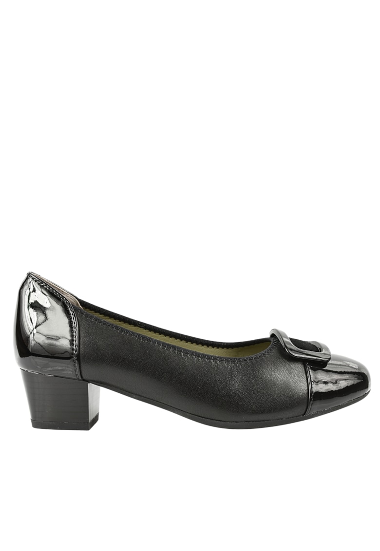 Pantofi eleganti - dama -  JI50049A negru - piele naturala - cu toc Pantofi eleganti - dama -  JI50049A negru - piele naturala - cu toc