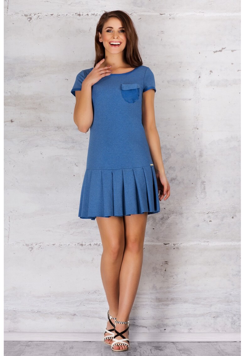 Rochie dama Bumbac - M060 - Albastru -