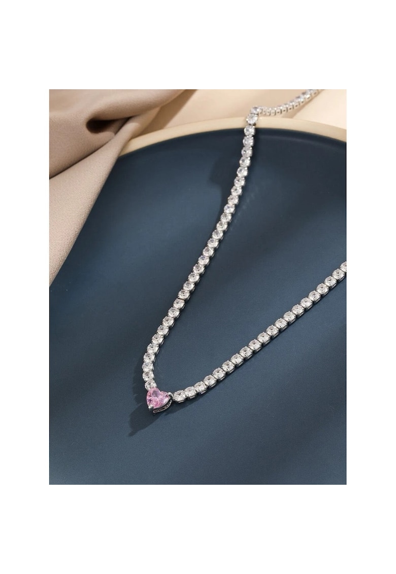 Colier tennis - argintiu - cu pietre din zirconiu - Akseli C16