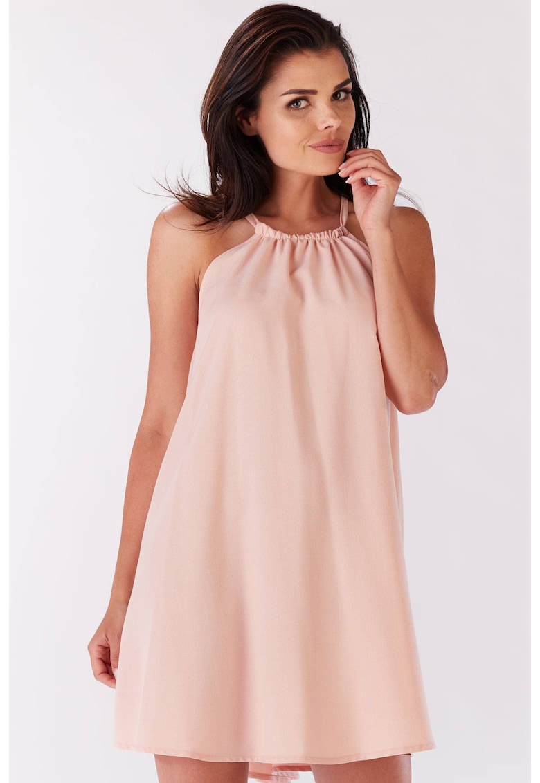 Rochie dama Poliester - M133 - Roz pudrat -