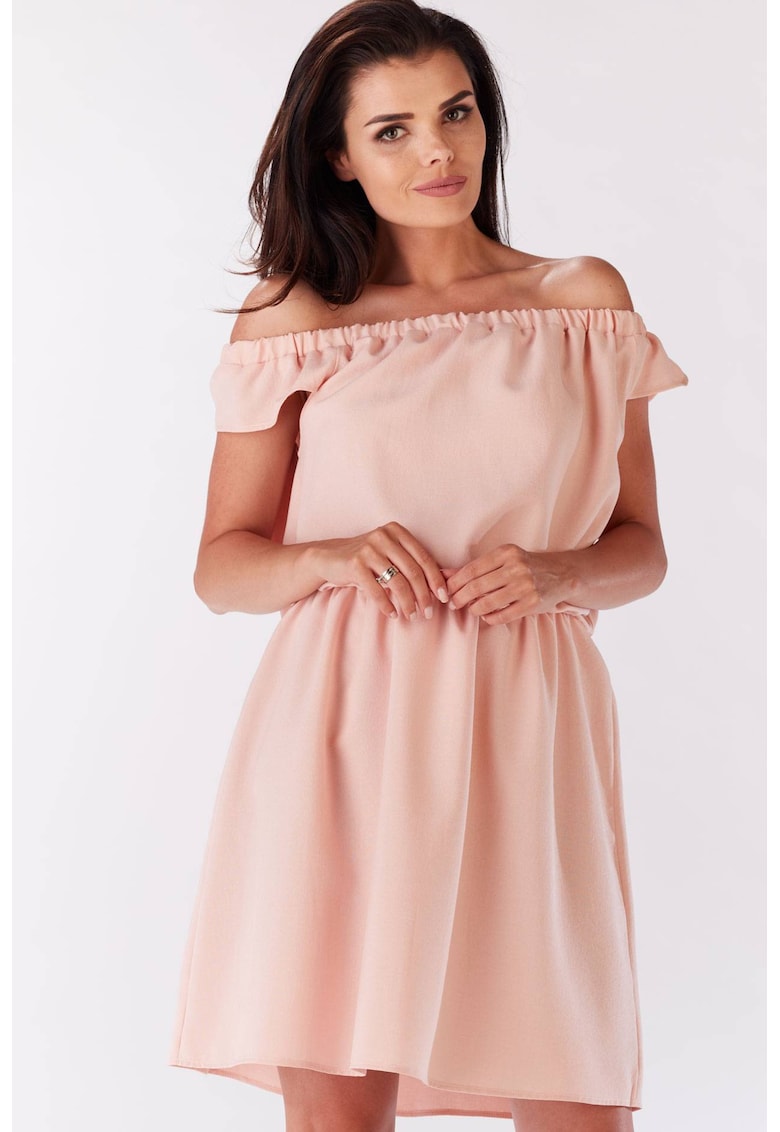 Rochie dama Poliester - M136 - Roz pudrat -
