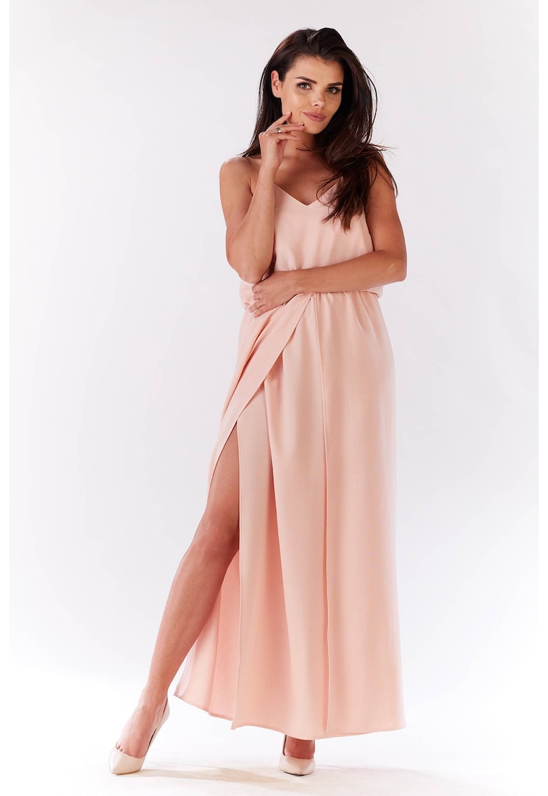 Rochie dama Poliester - M138 - Roz pudrat -