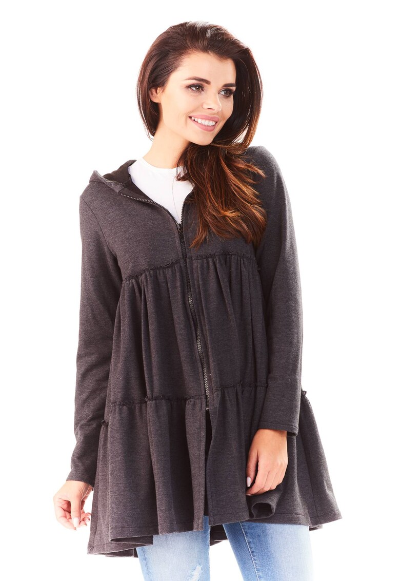 Hanorac dama bumbac gri Grafit