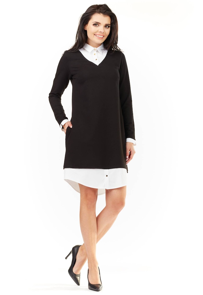 Rochie dama Poliester - M150 - Neagra - Negru