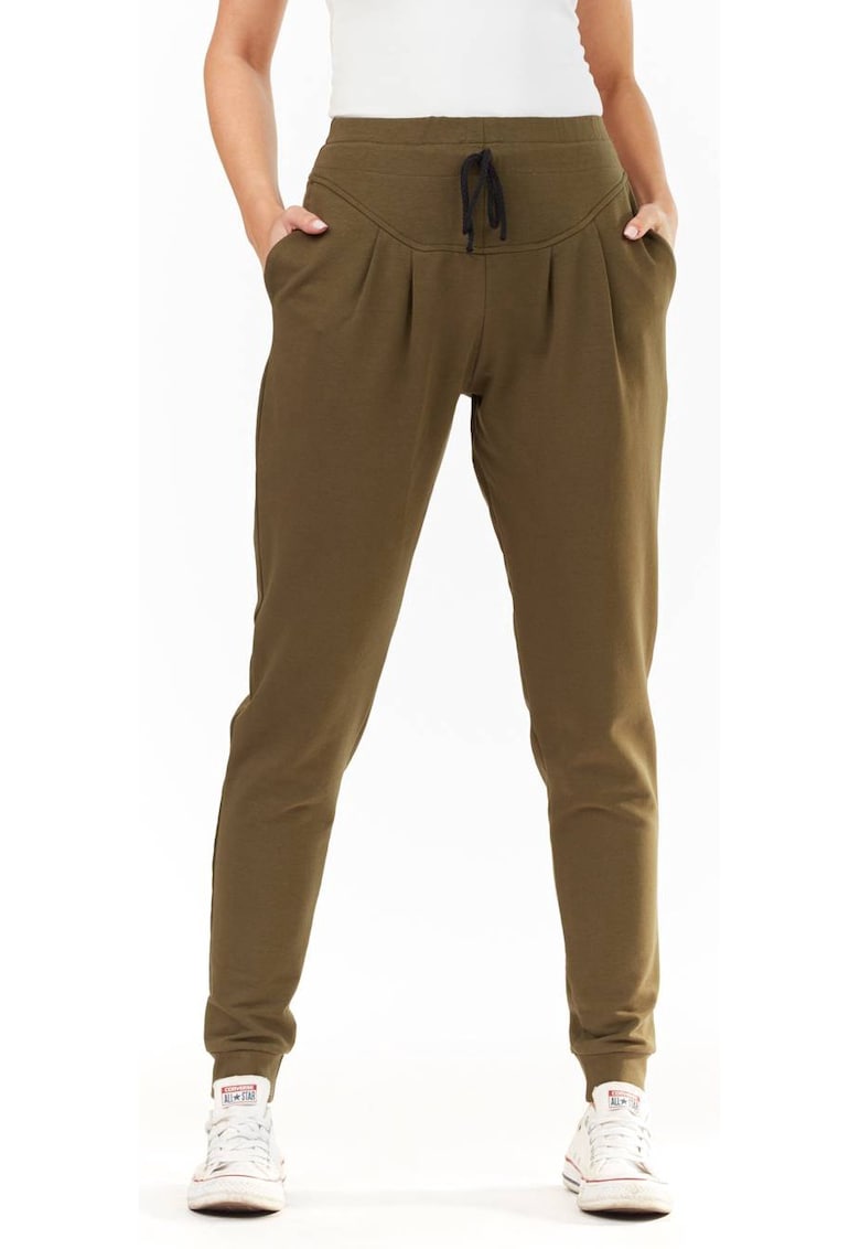 Pantaloni dama - Bumbac/Poliester/Elastan - Kaki