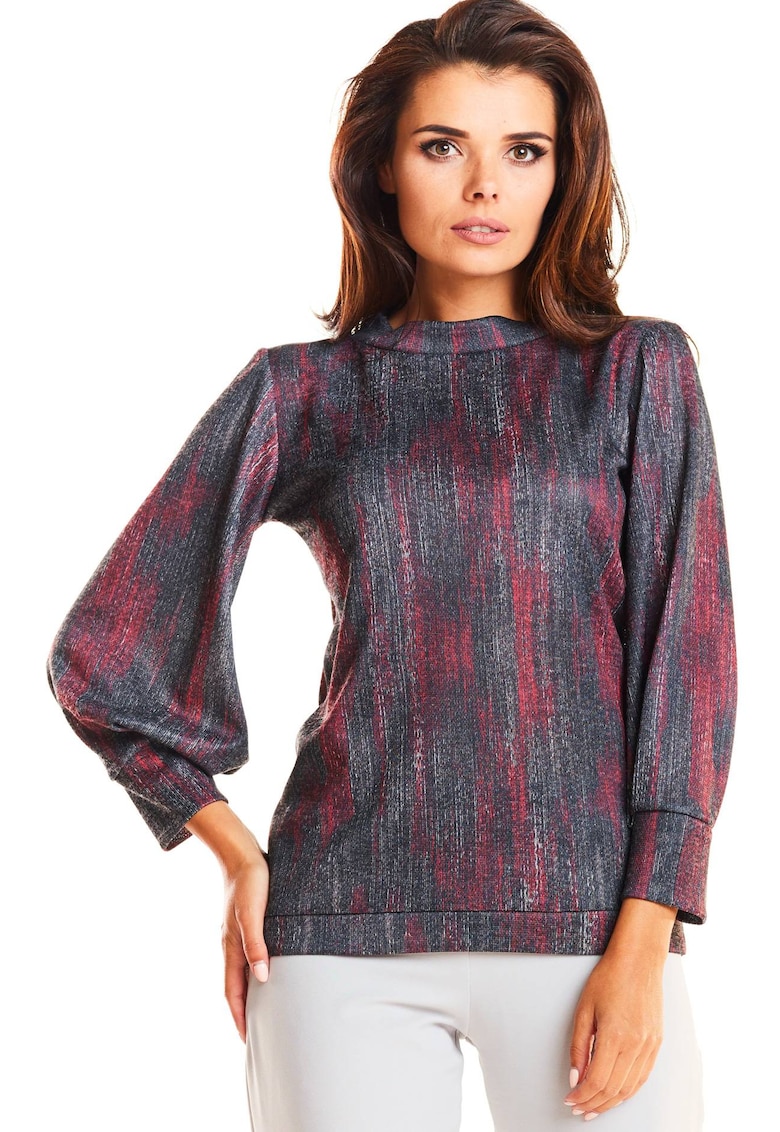 Bluza dama - Poliester - Rosu/Gri