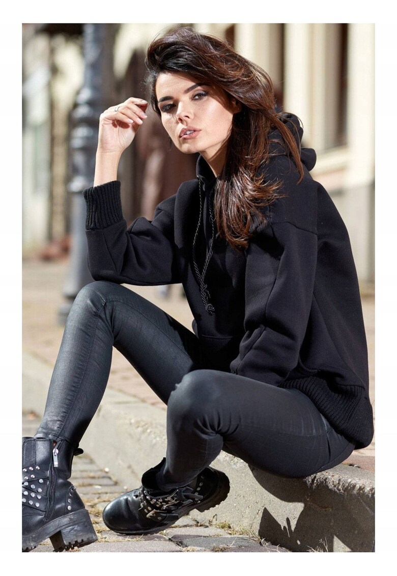 Hanorac dama bumbac Negru