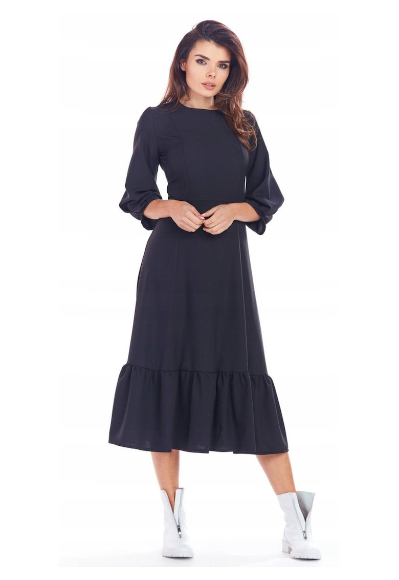 Rochie A345 - Poliester/Elastan - Negru