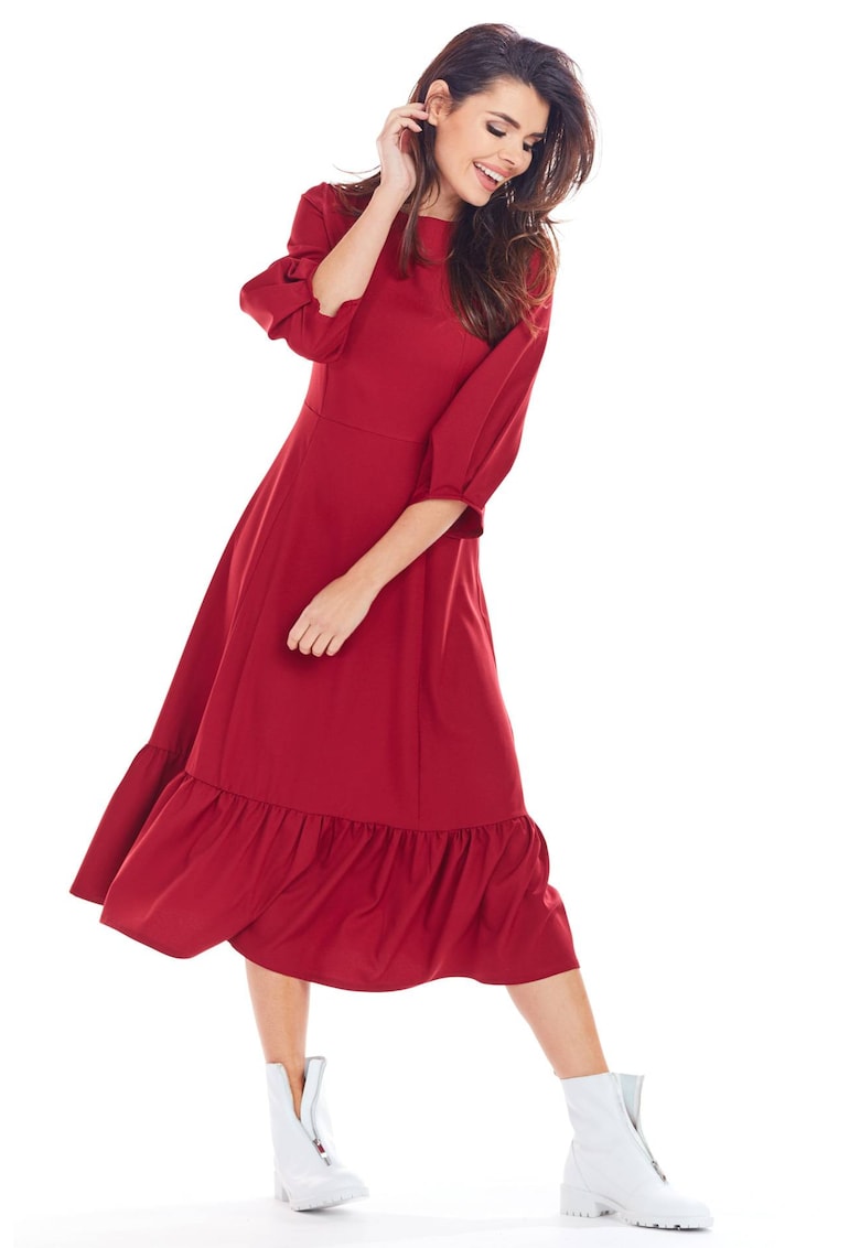 Rochie A345 - Poliester/Elastan - Rosu